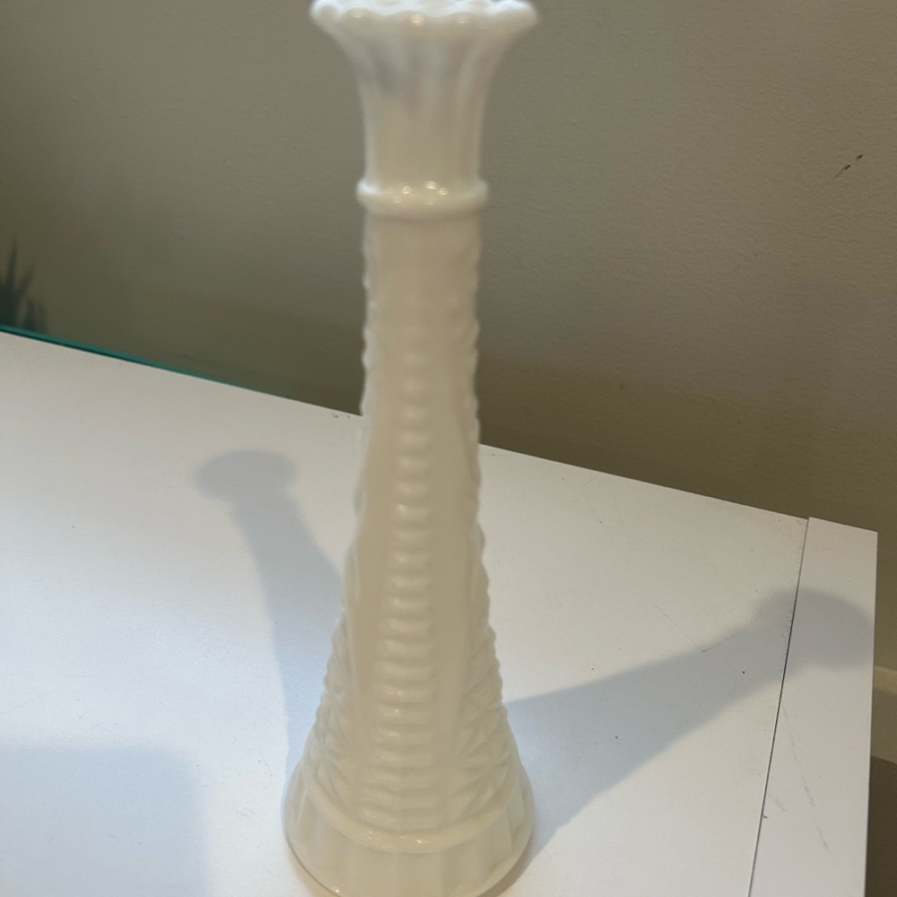 Vintage white milk glass made by Anchor Hocking single flower vase